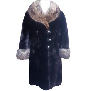 1960s New Yorker Alysha Seal Dyed Lamb Full length Chocolate Vintage Fur Coat